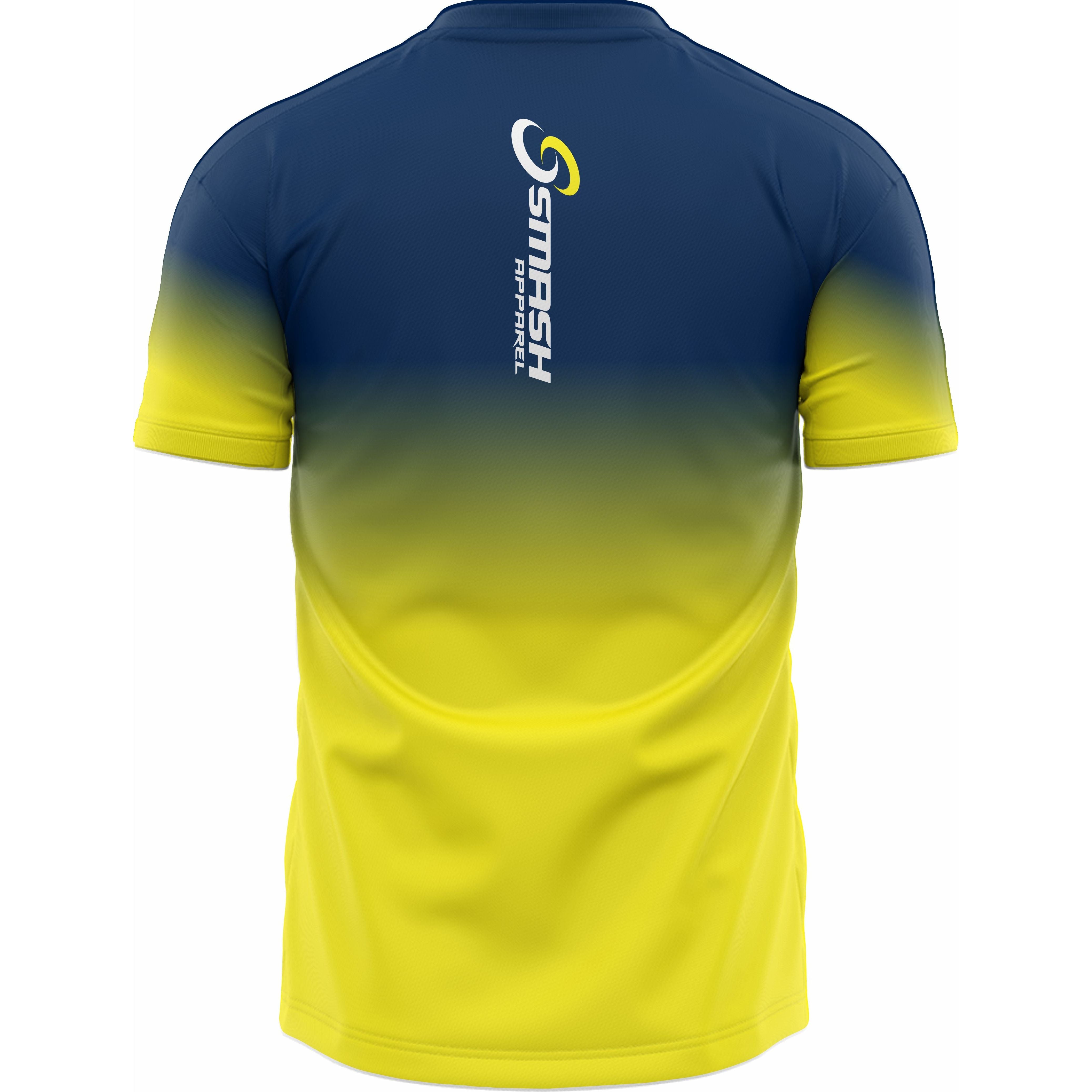 Boys Smash Apparel Performance Shirt (Navy Blue/Yellow)
