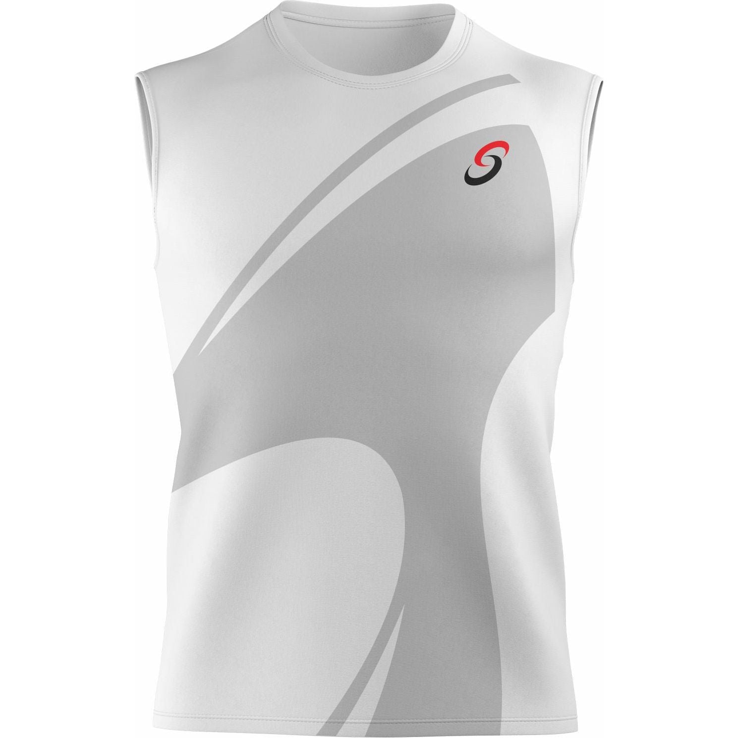 Mens Smash Apparel Sleeveless Performance Shirt (White)