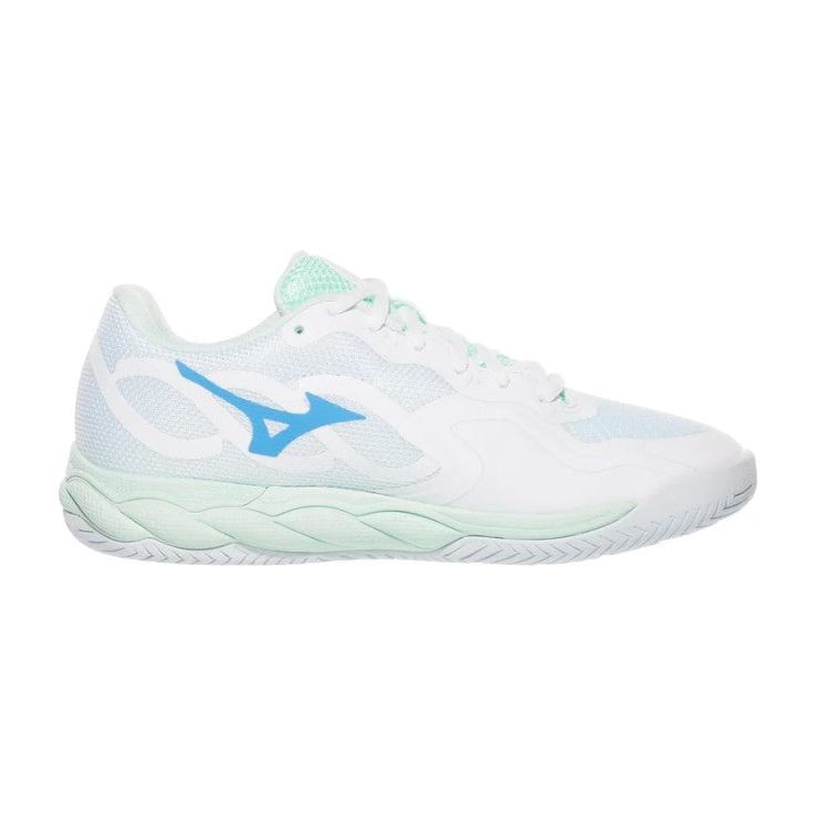 2025 Mizuno Wave Enforce Court AC - Womens (White Frontier Blue)