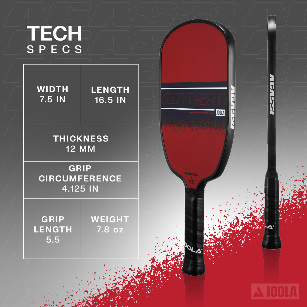 JOOLA Andre Agassi Champion Pickleball Paddle (12mm)