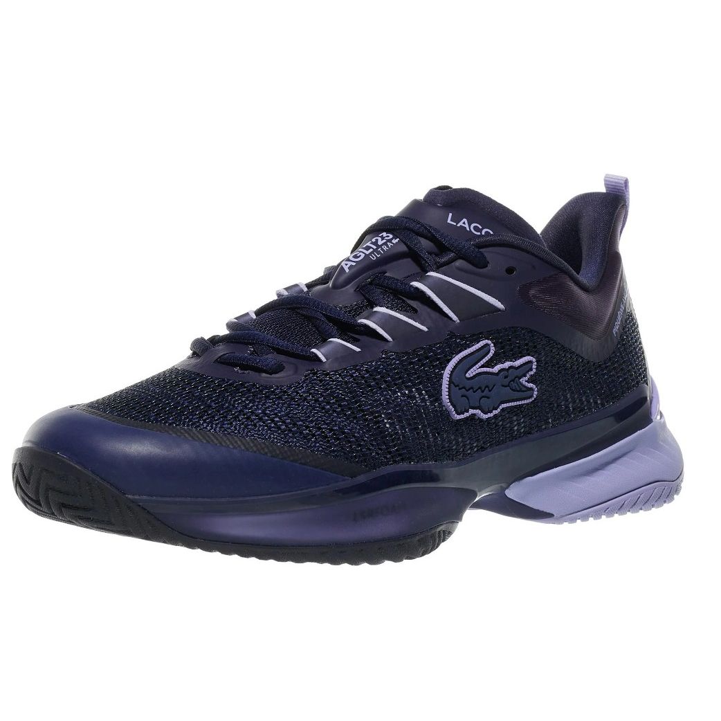 Lacoste AG-LT23 Ultra Ladies All Court Tennis Shoe (Navy/Light Purple)