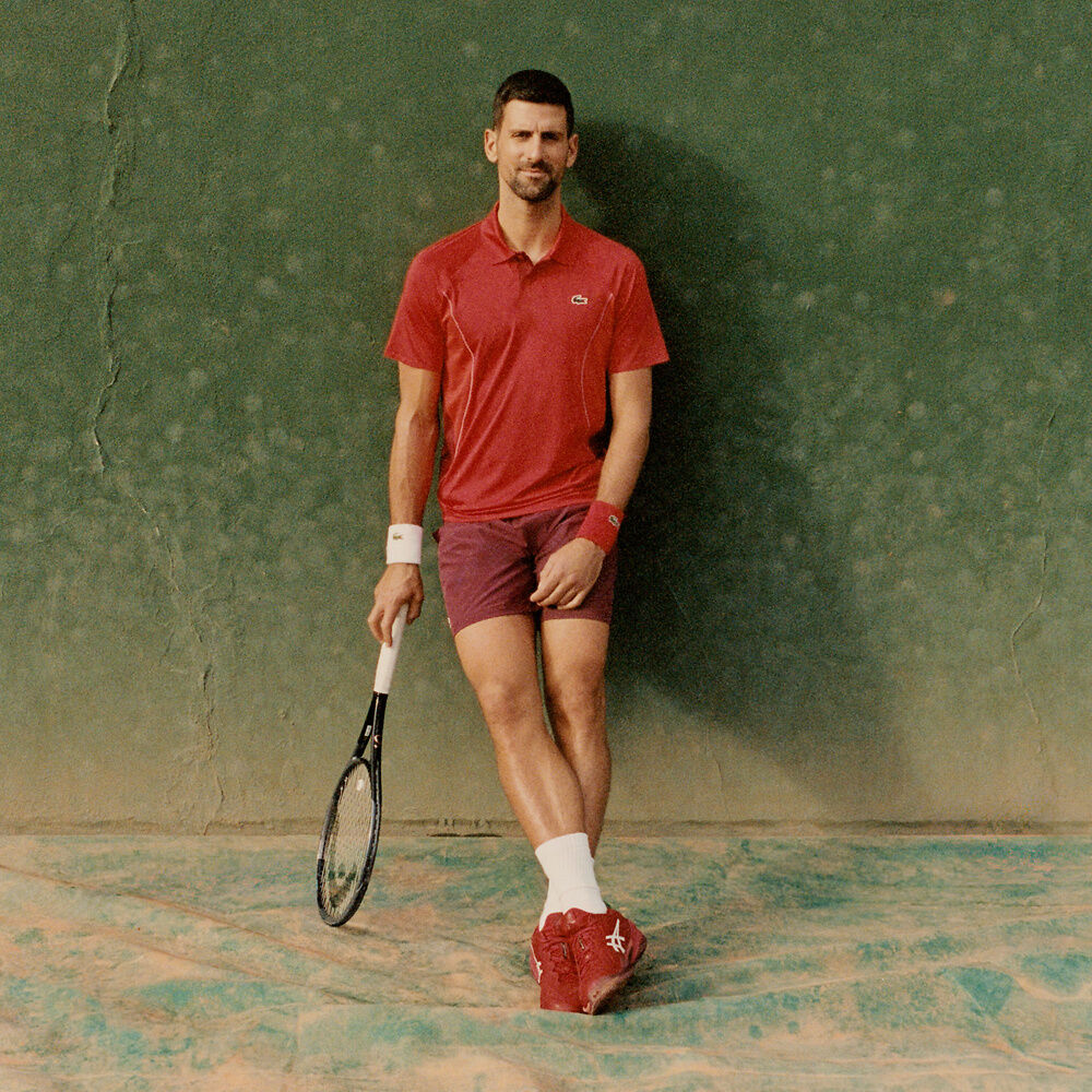 2024 Lacoste Tech Jersey Tennis Polo (Red Current) - Novak Djokovic