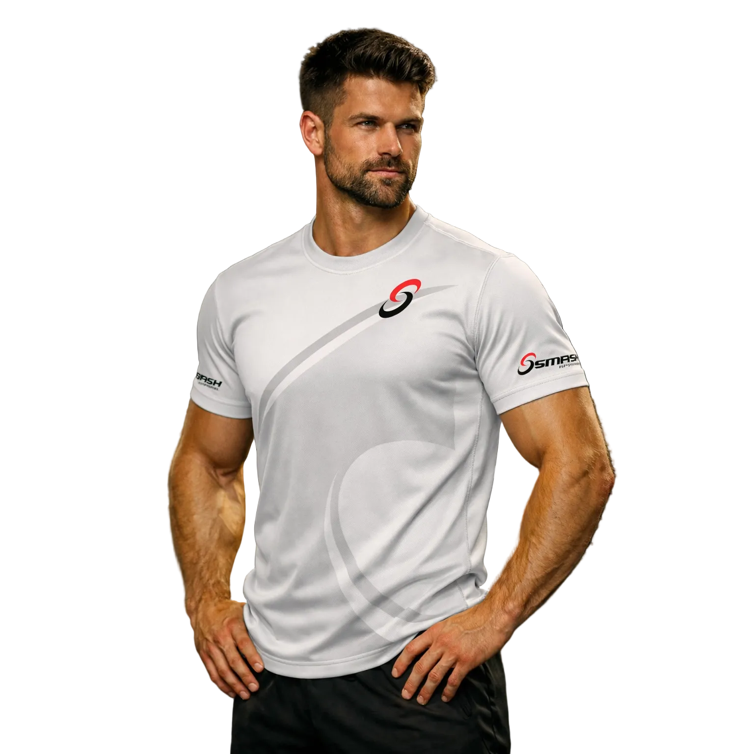 Mens Smash Apparel Performance Shirt (White)