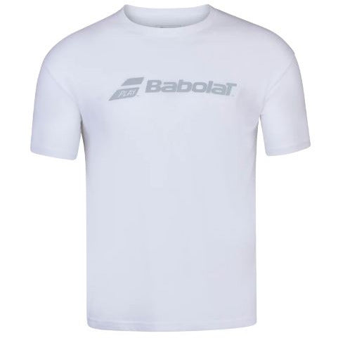 Mens Babolat Exercise Tee (White with Grey Logo)