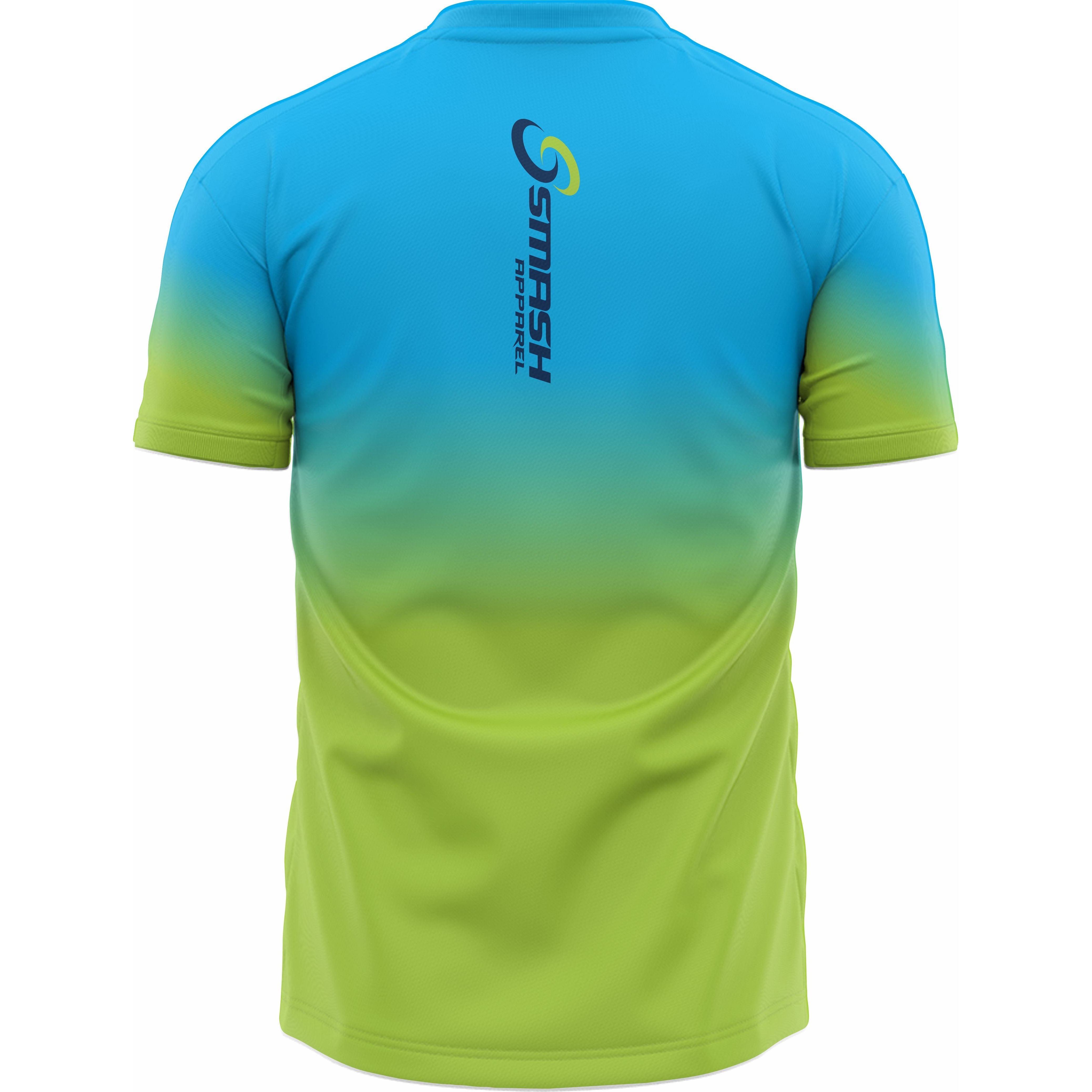 Boys Smash Apparel Performance Shirt (Sky Blue/Lime Green)