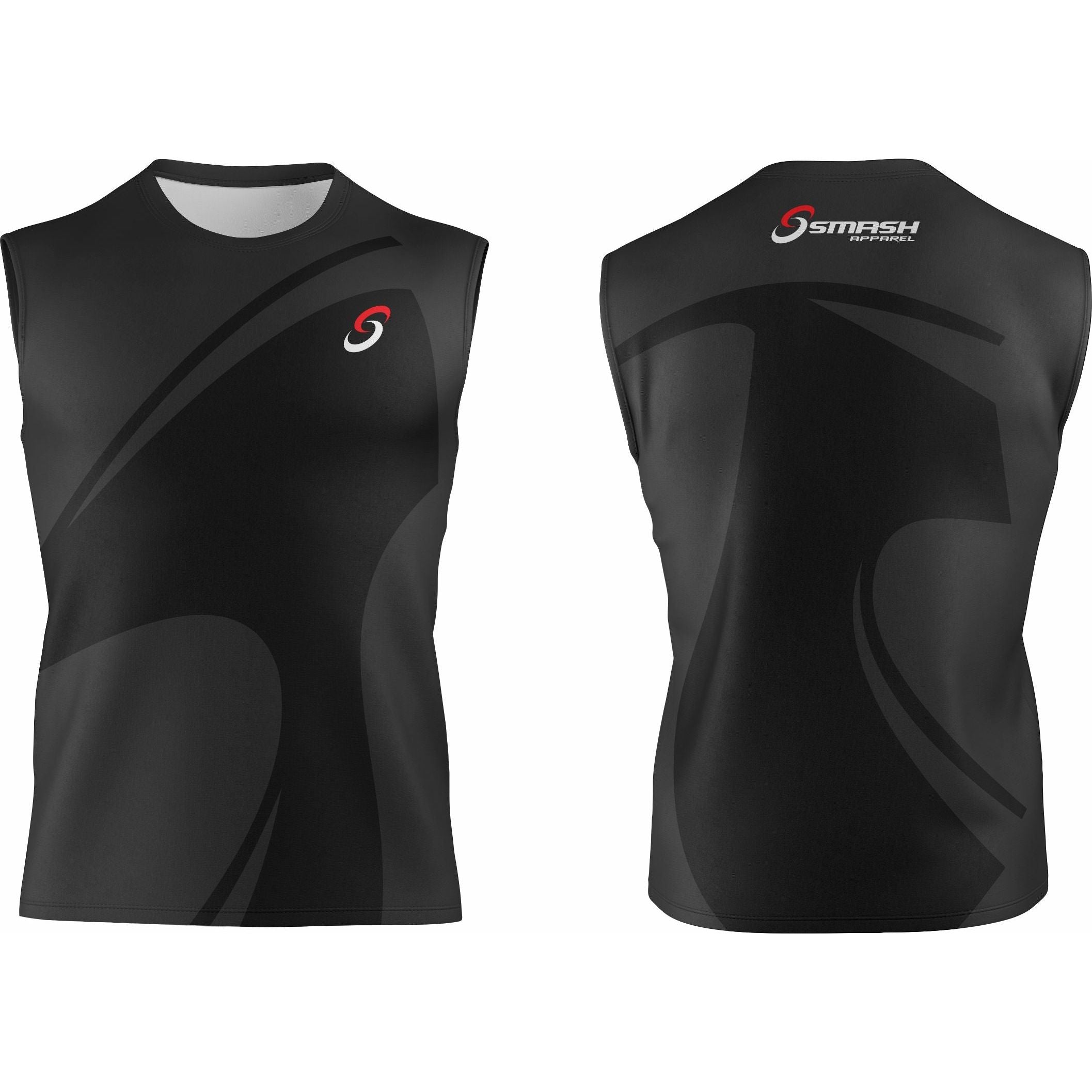 Mens Smash Apparel Sleeveless Performance Shirt (Black)