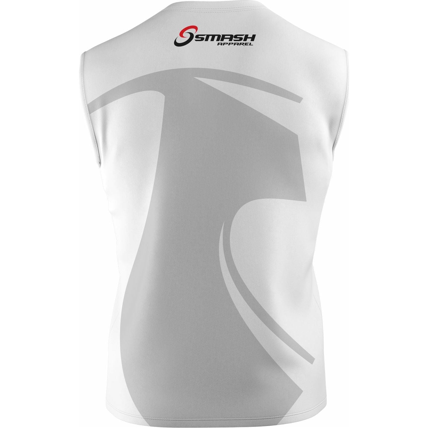 Mens Smash Apparel Sleeveless Performance Shirt (White)