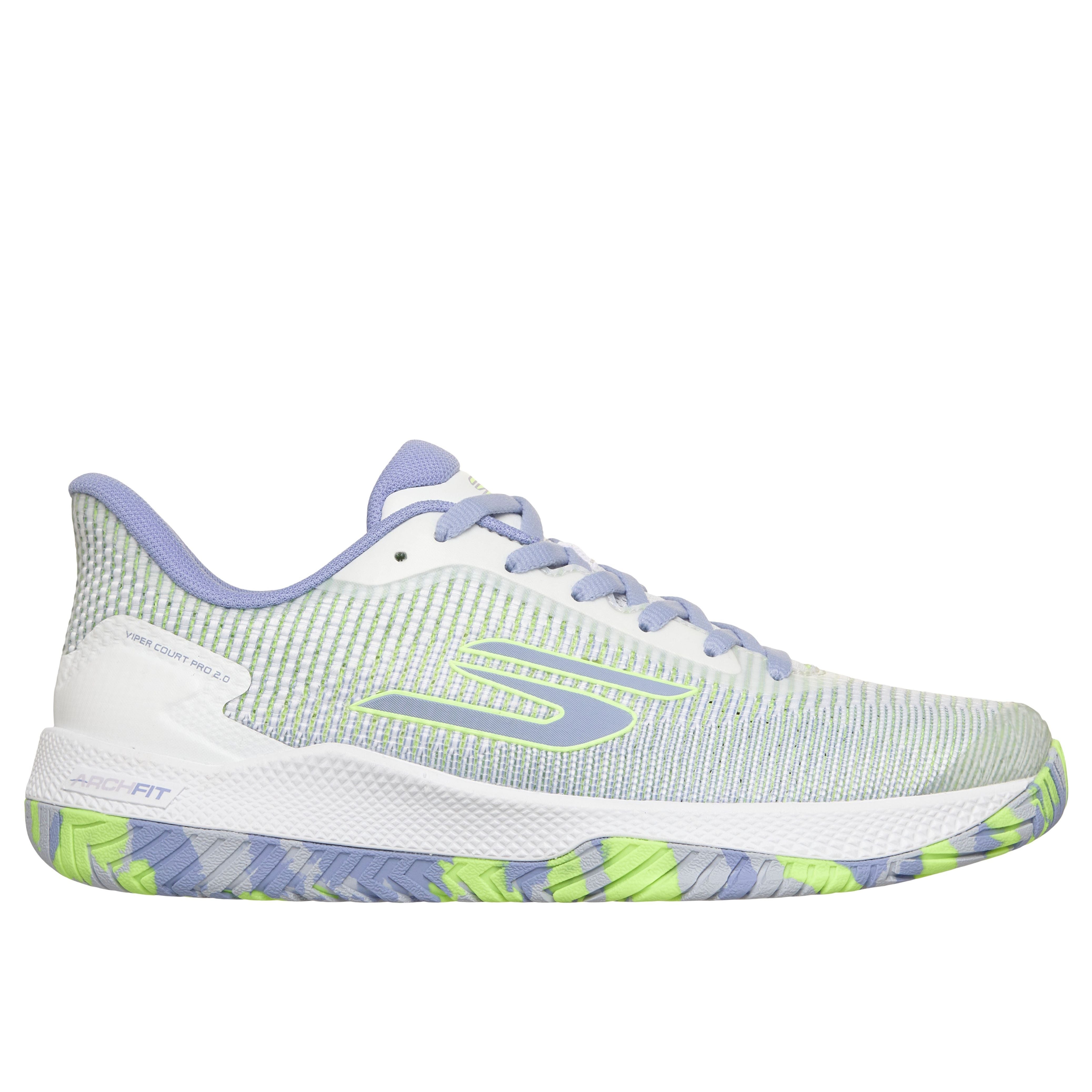 Skechers Viper Court Pro 2.0 - Ladies (White/Periwinkle)