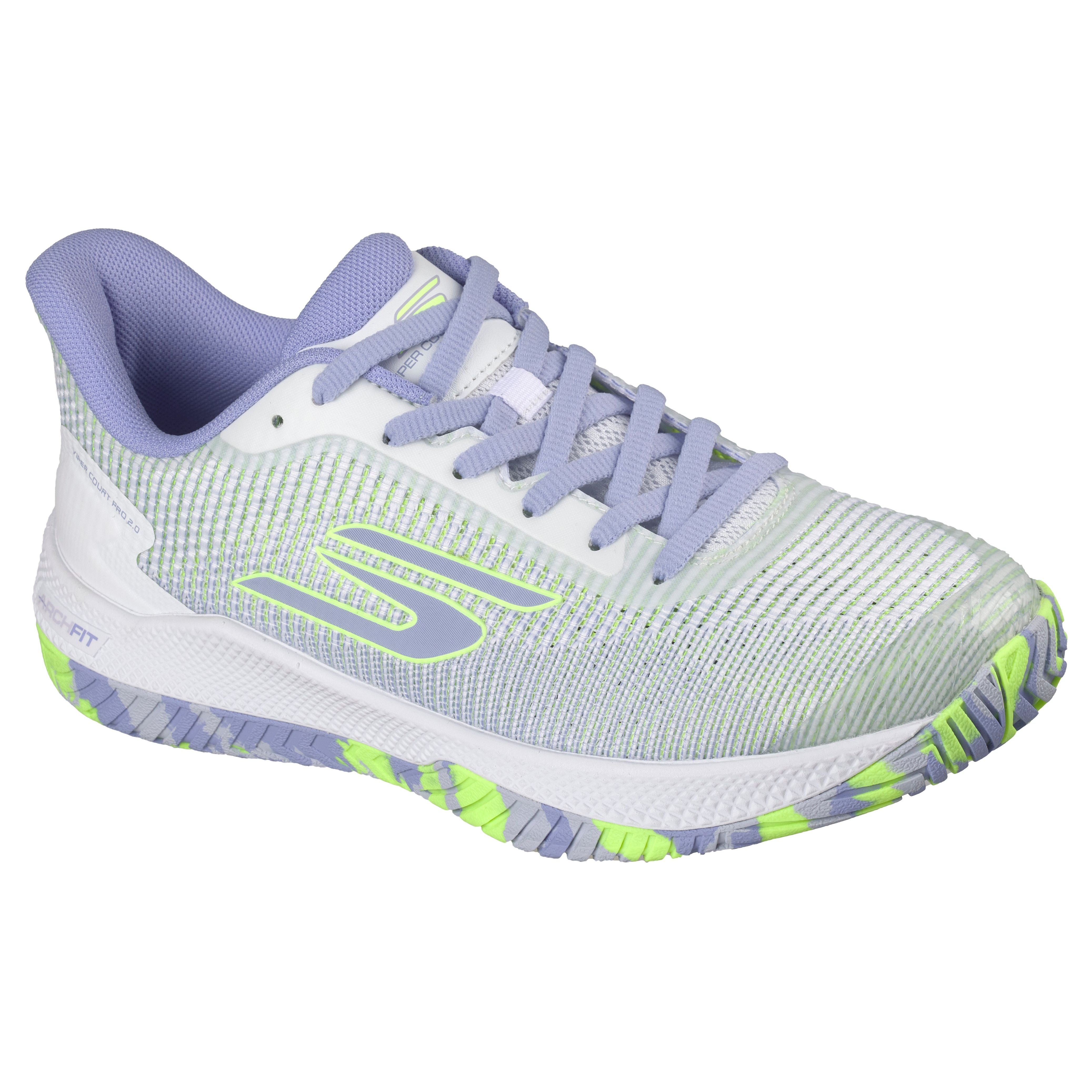 Skechers Viper Court Pro 2.0 - Ladies (White/Periwinkle)