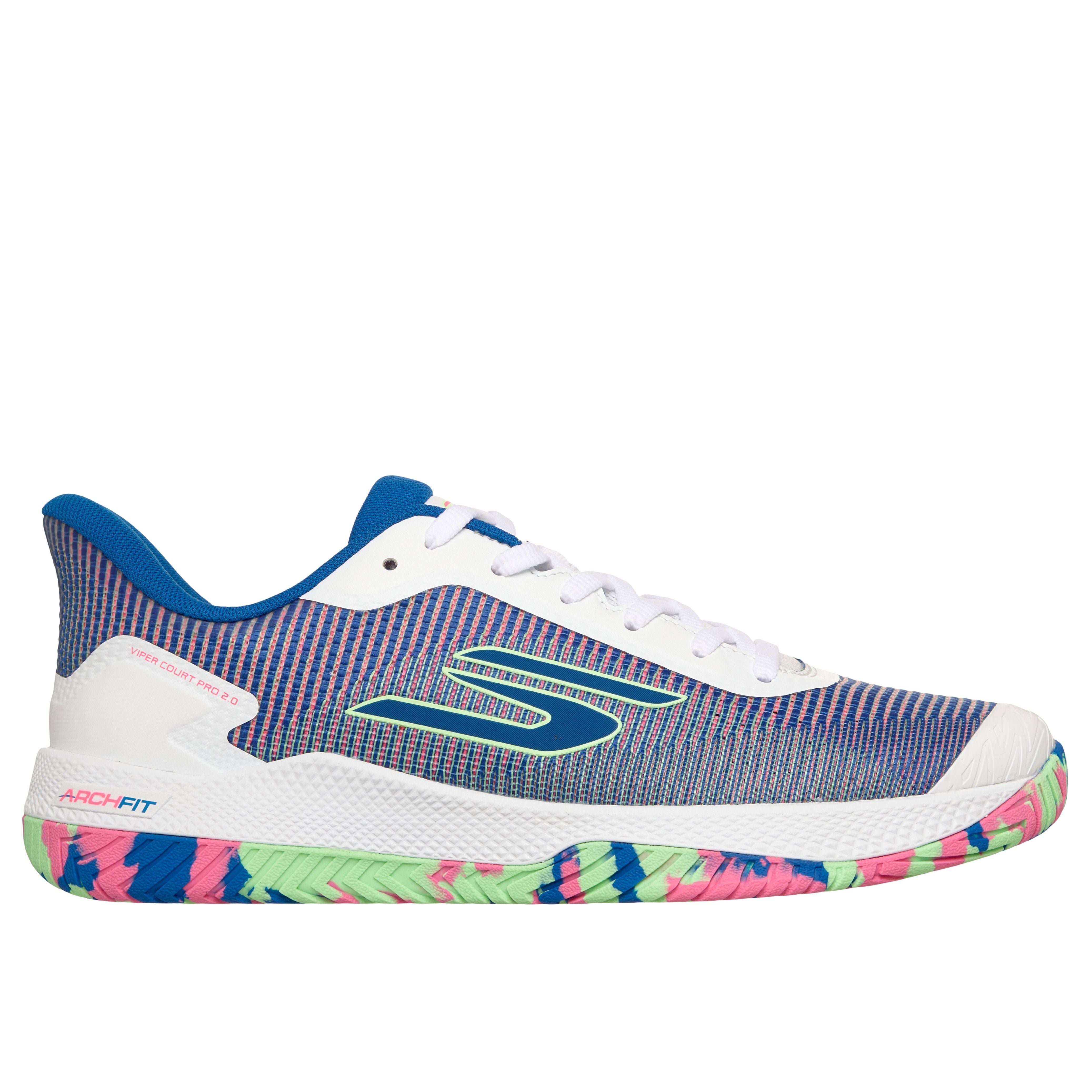 Skechers Viper Court Pro 2.0 - Mens (White/Blue/Light Pink)