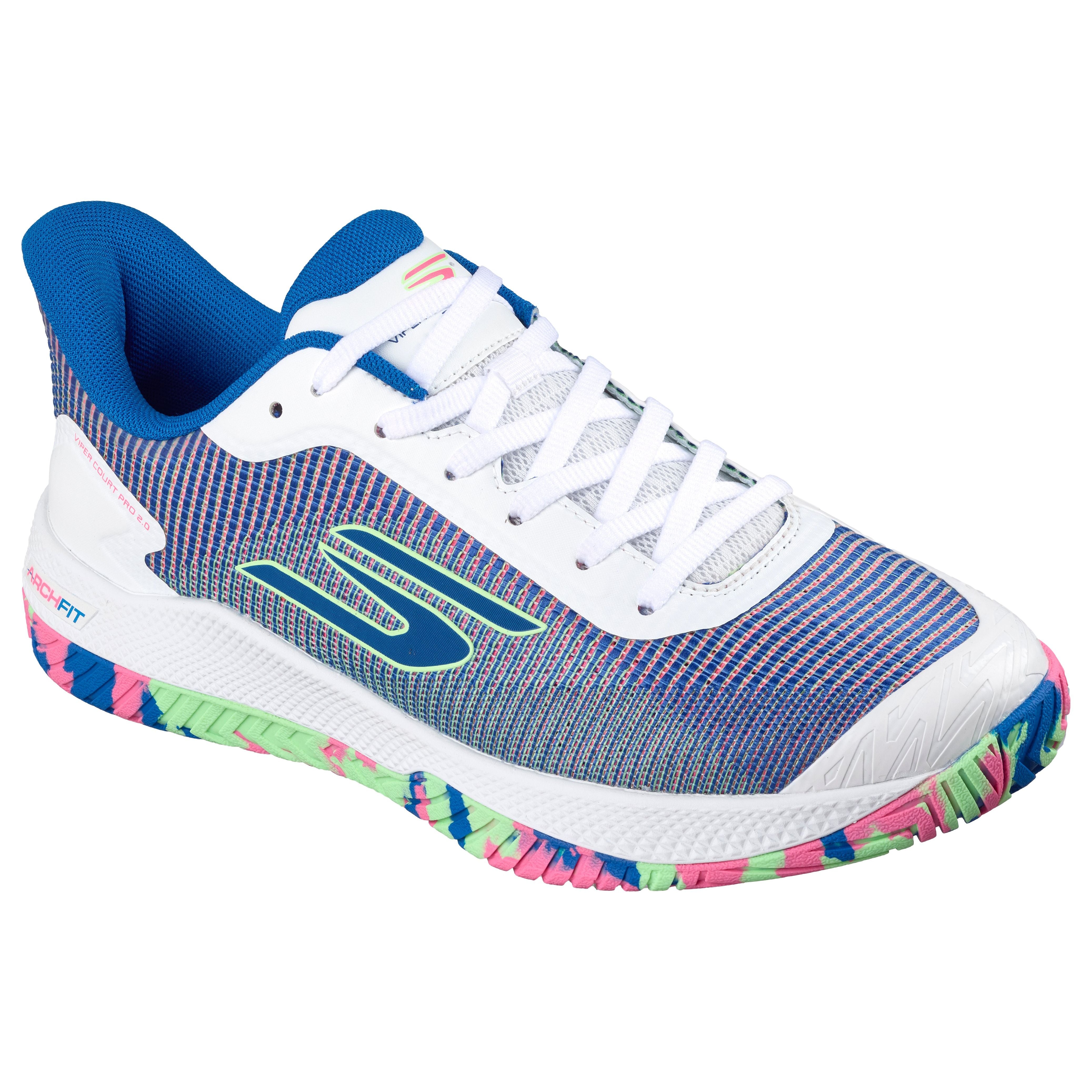 Skechers Viper Court Pro 2.0 - Mens (White/Blue/Light Pink)