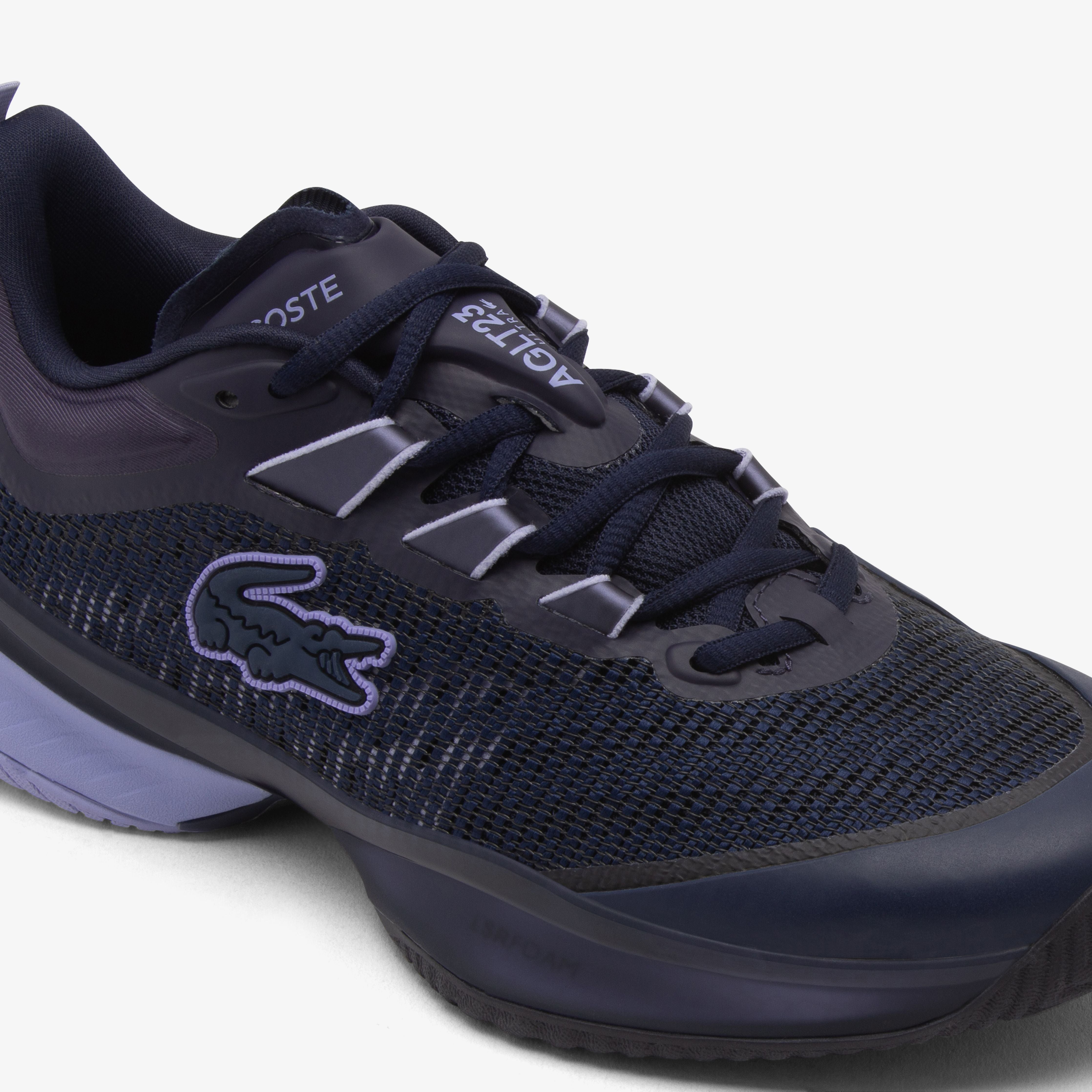Lacoste AG-LT23 Ultra Ladies All Court Tennis Shoe (Navy/Light Purple)