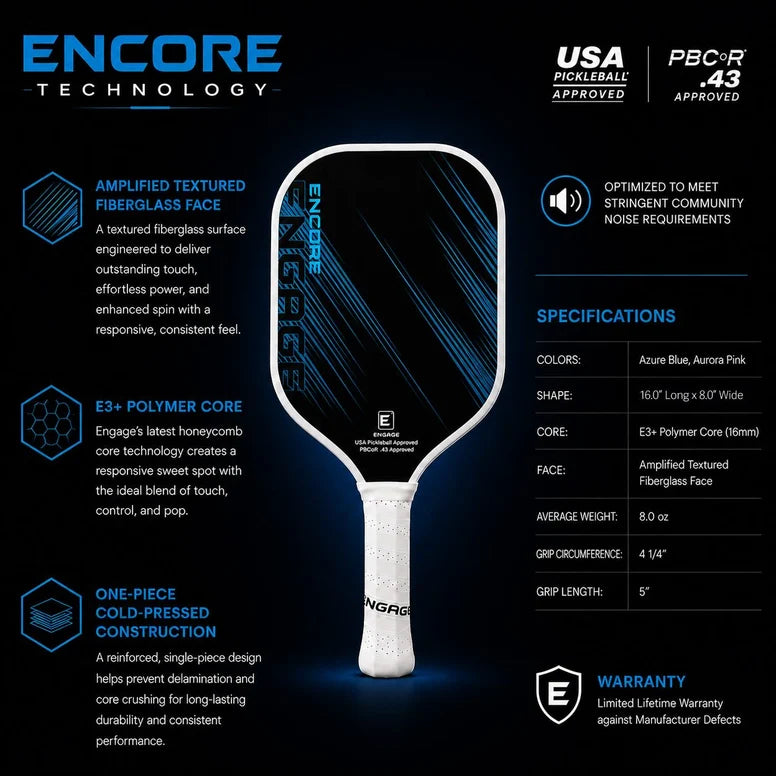 Engage Encore - 16mm Pickleball Paddle