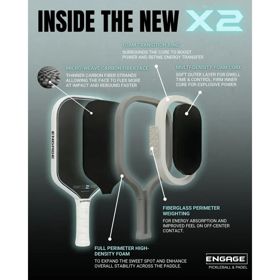 Engage X2 - 16mm Pickleball Paddle (Widebody)
