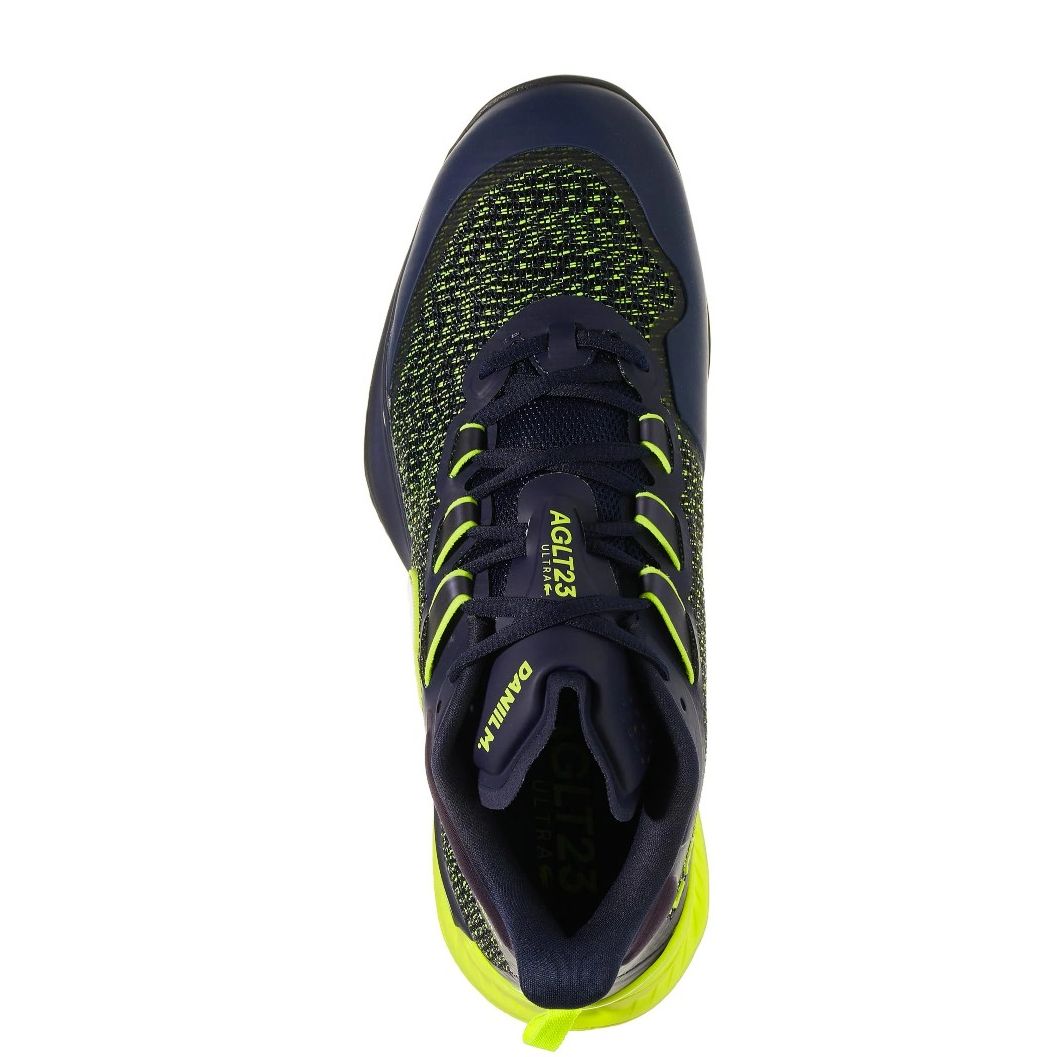 Lacoste AG-LT23 Ultra Daniil Medvedev Mens All Court Tennis Shoe (Navy/Yellow)