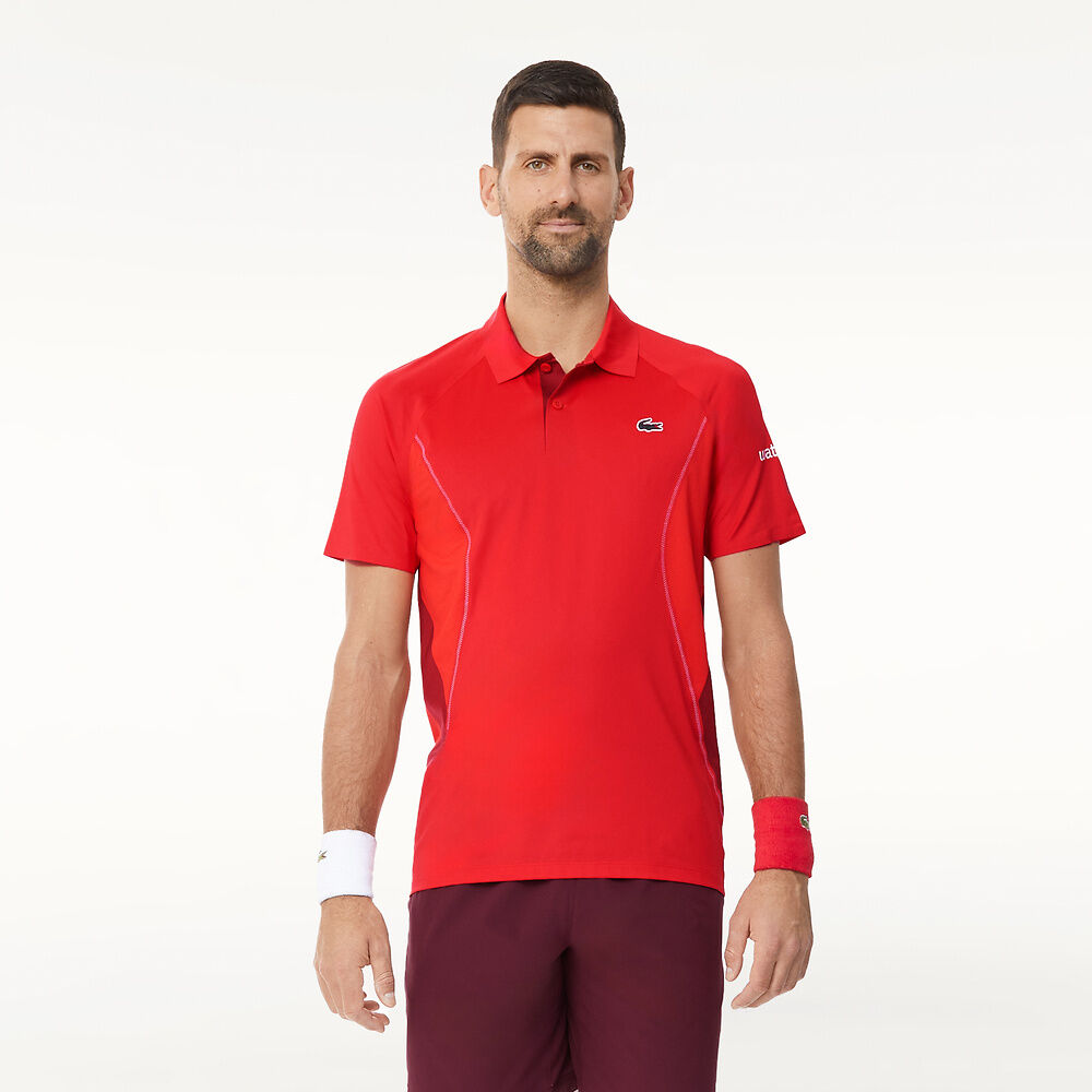 2024 Lacoste Tech Jersey Tennis Polo (Red Current) - Novak Djokovic