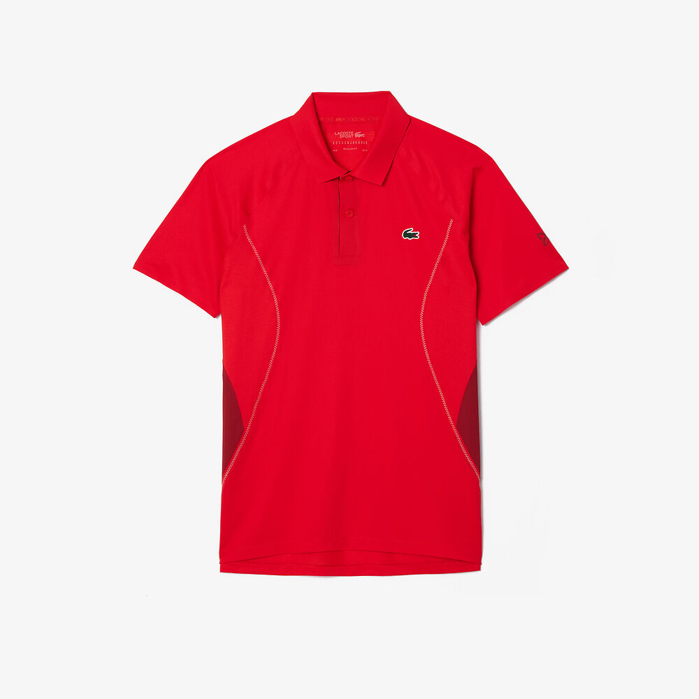 2024 Lacoste Tech Jersey Tennis Polo (Red Current) - Novak Djokovic