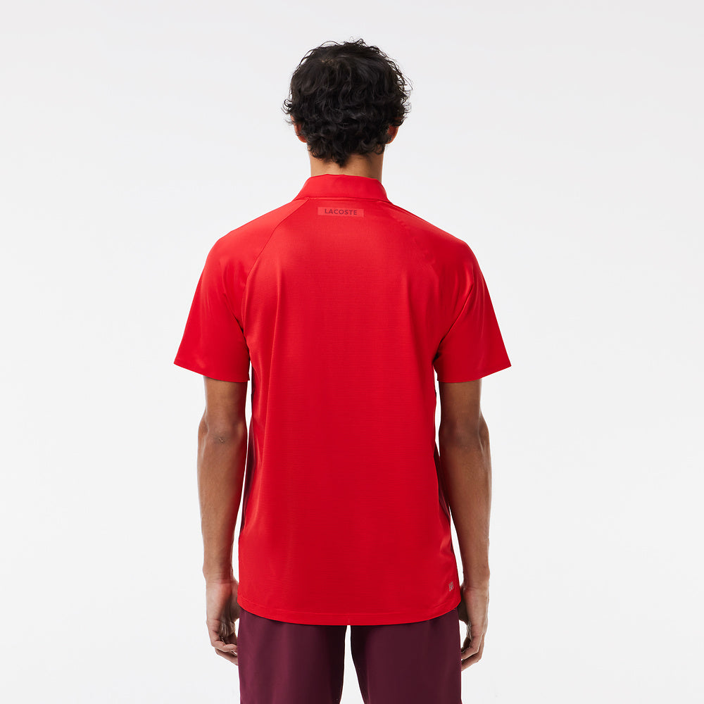 2024 Lacoste Tech Jersey Tennis Polo (Red Current) - Novak Djokovic