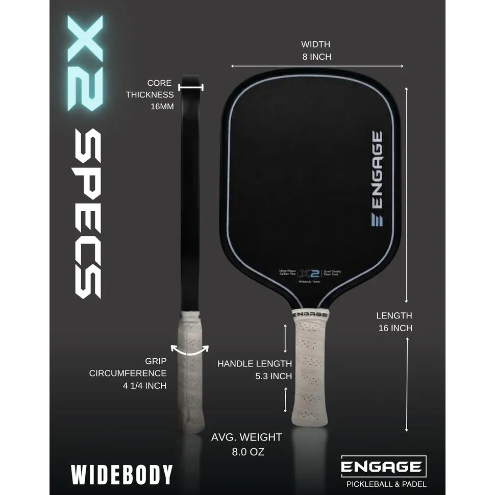 Engage X2 - 16mm Pickleball Paddle (Widebody)