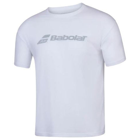 Mens Babolat Exercise Tee (White with Grey Logo)